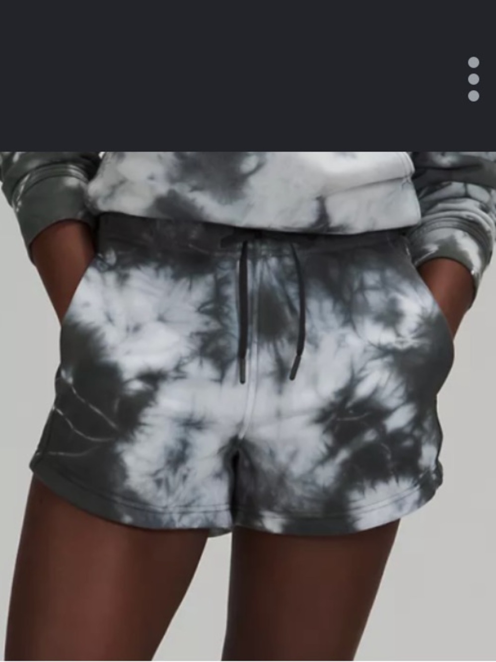 lululemon athletica blue and white 3 in Inner Glow shorts